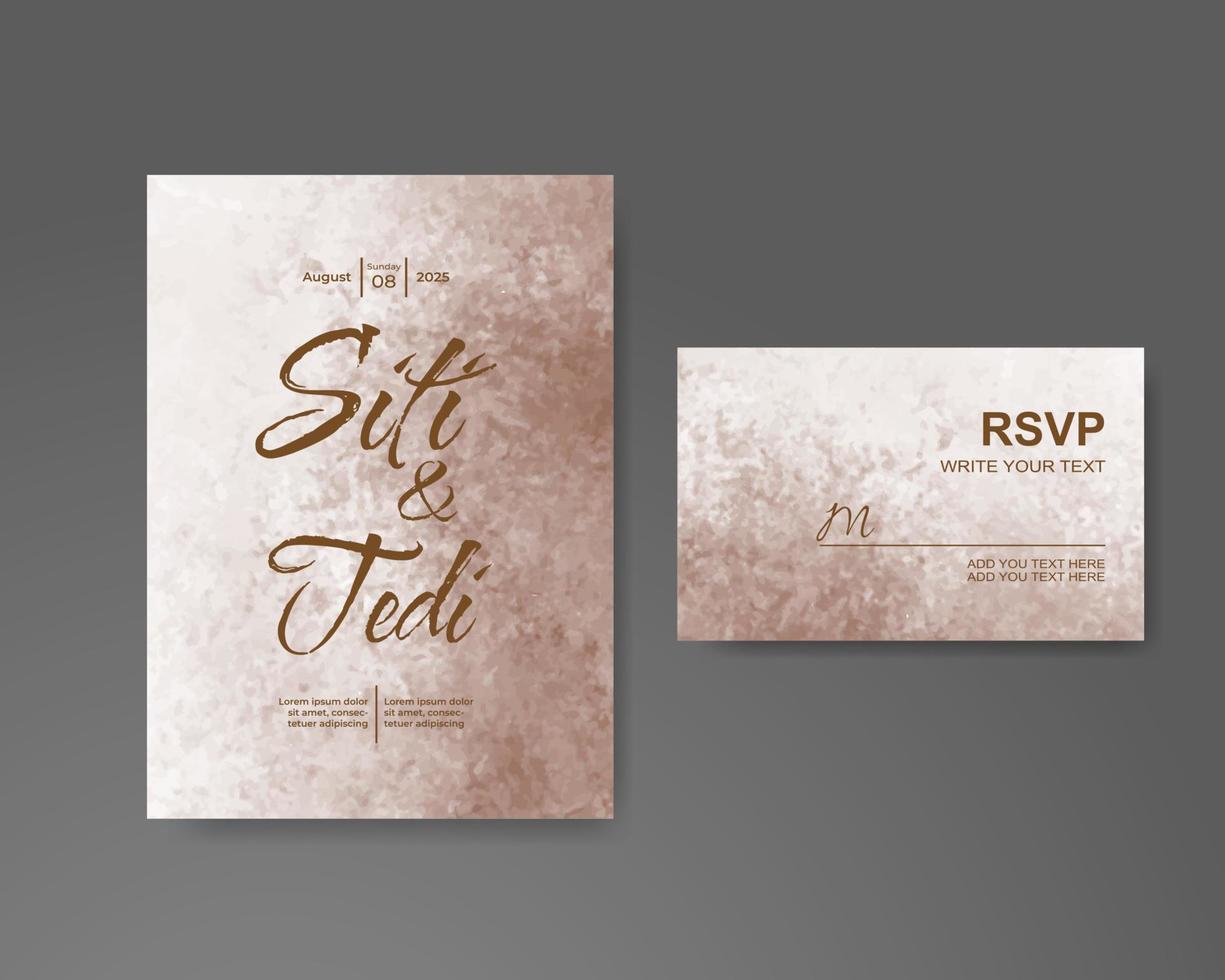 Wedding invitation with abstract watercolor background vector