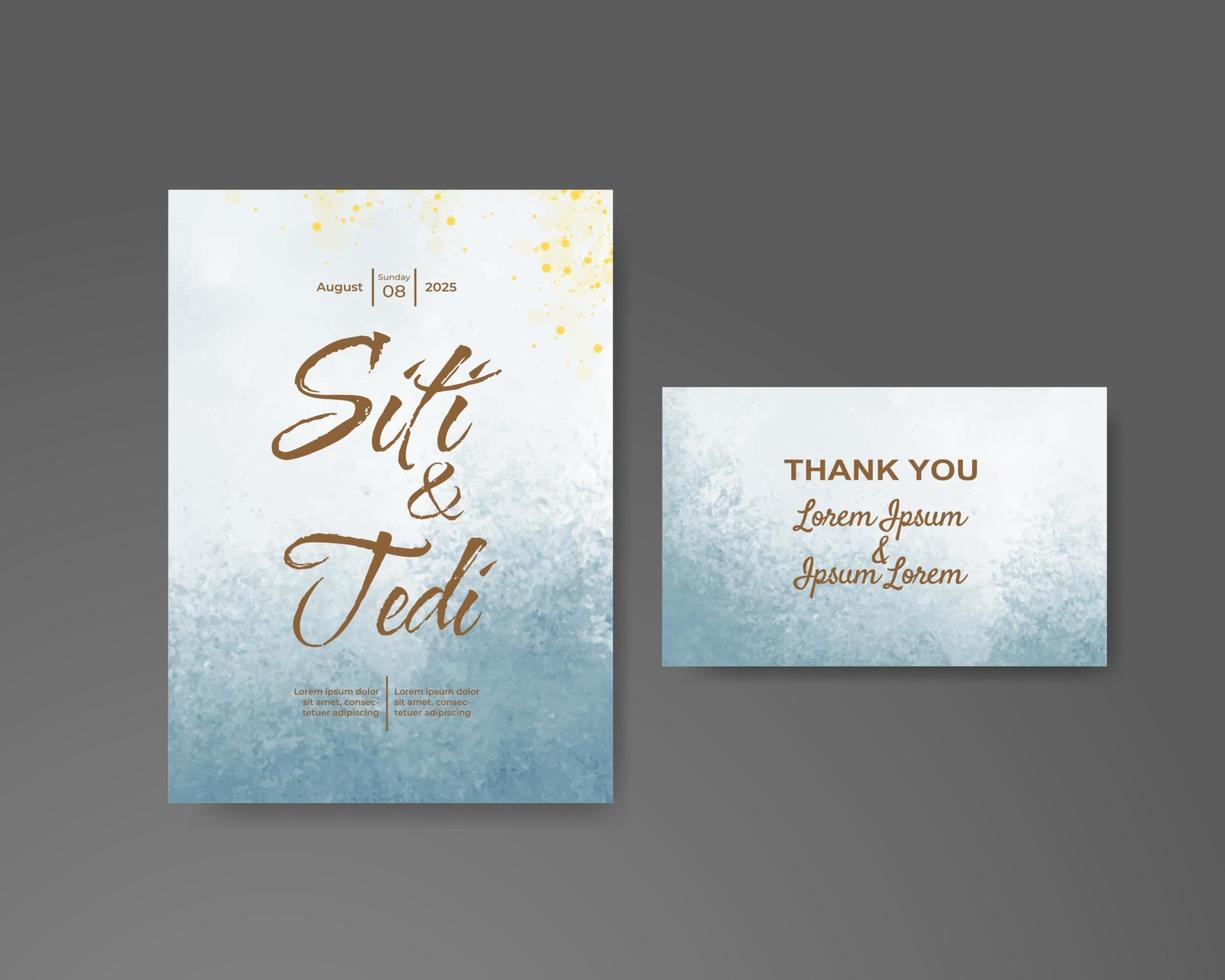 Wedding invitation with abstract watercolor background vector