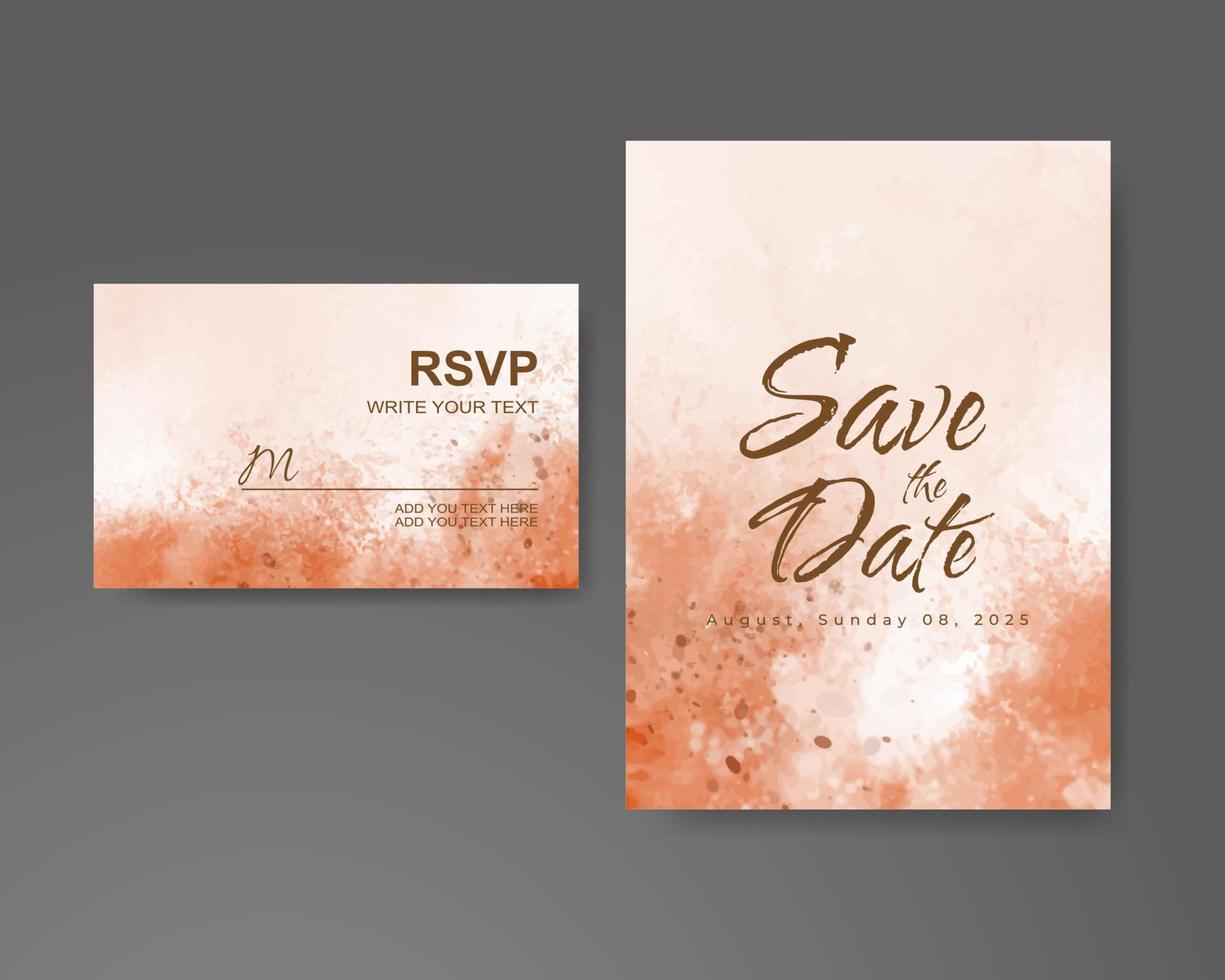 Wedding invitation with abstract watercolor background vector