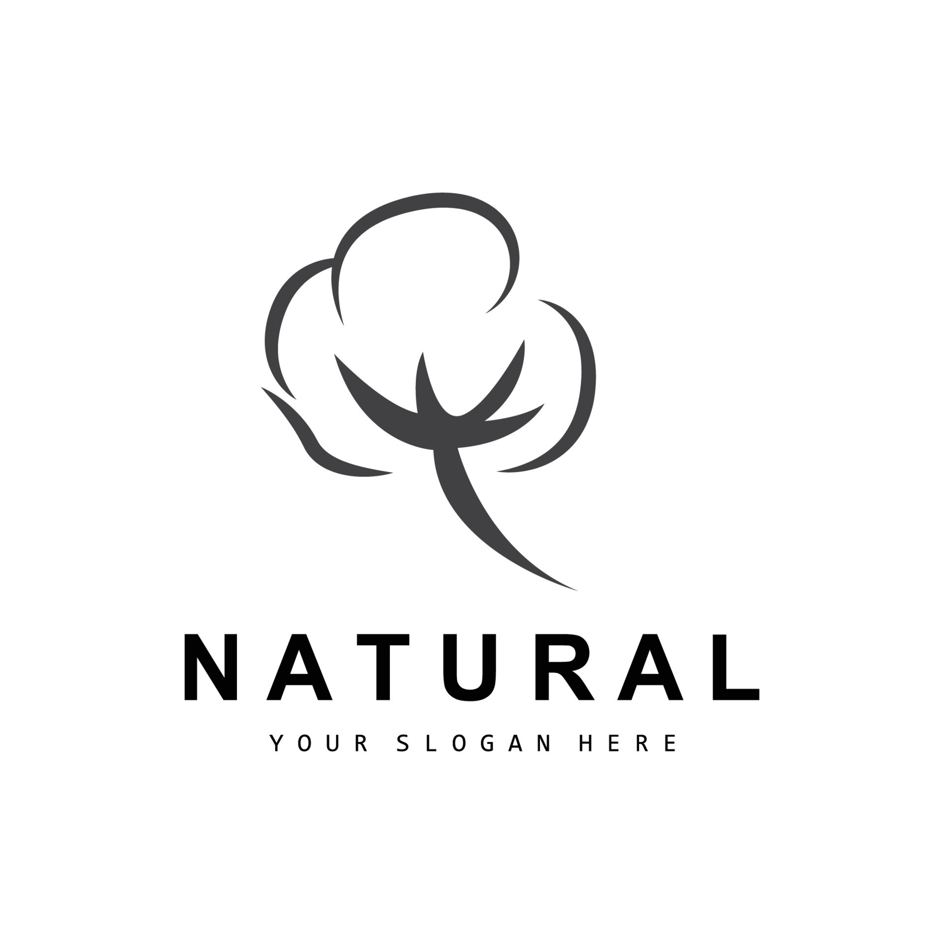 Cotton Logo, Natural Biological Organic Plant Design, Beauty Textile ...