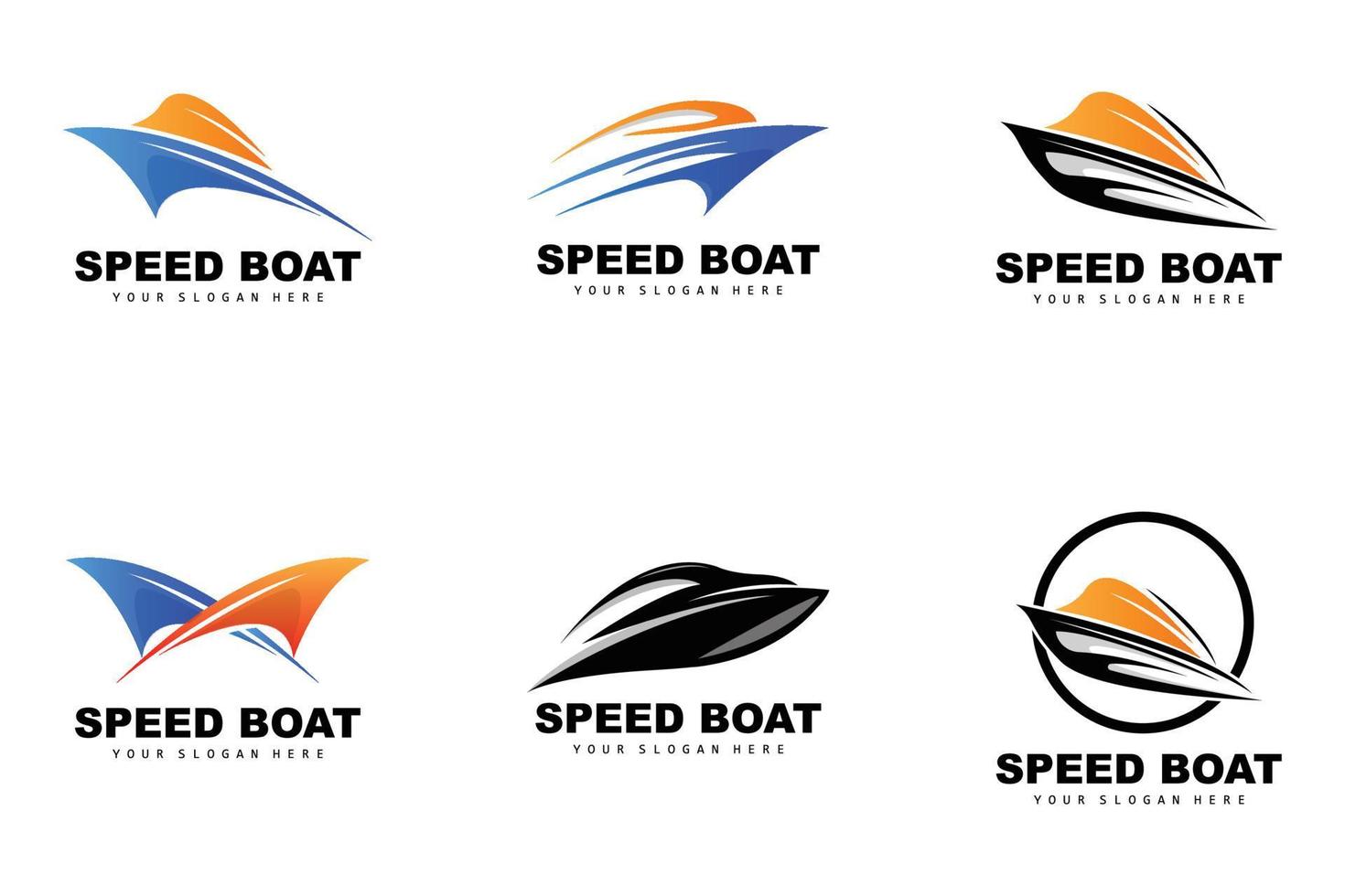 Speed Boat Logo, Fast Cargo Ship Vector, Sailboat, Design For Ship Manufacturing Company, Waterway Shipping, Marine Vehicles, Transportation vector