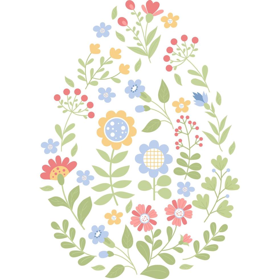 Easter Egg from  flowers vector