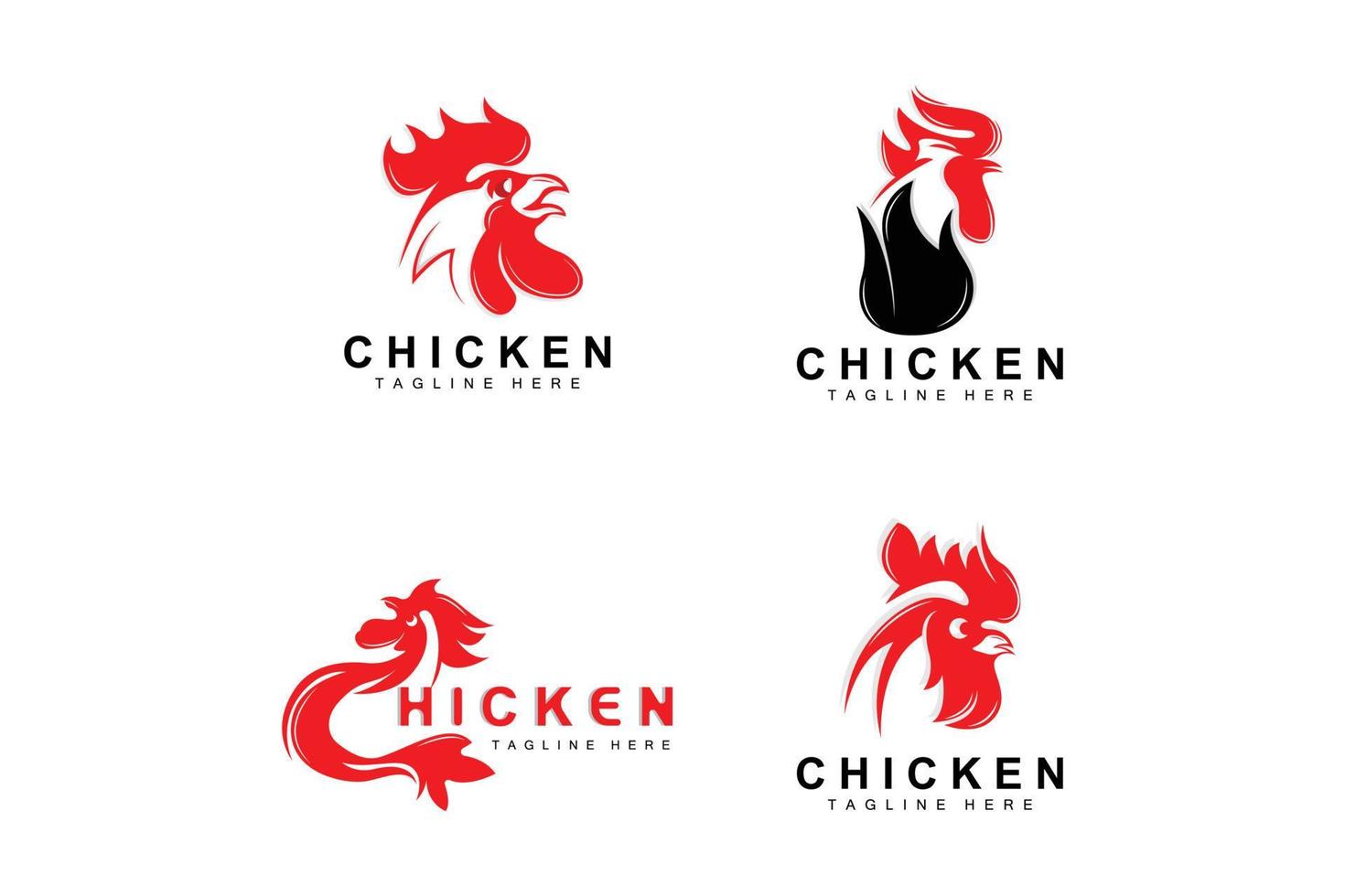 Grilled Chicken Barbecue Logo Design,Chicken Head Vector, Company Brand vector