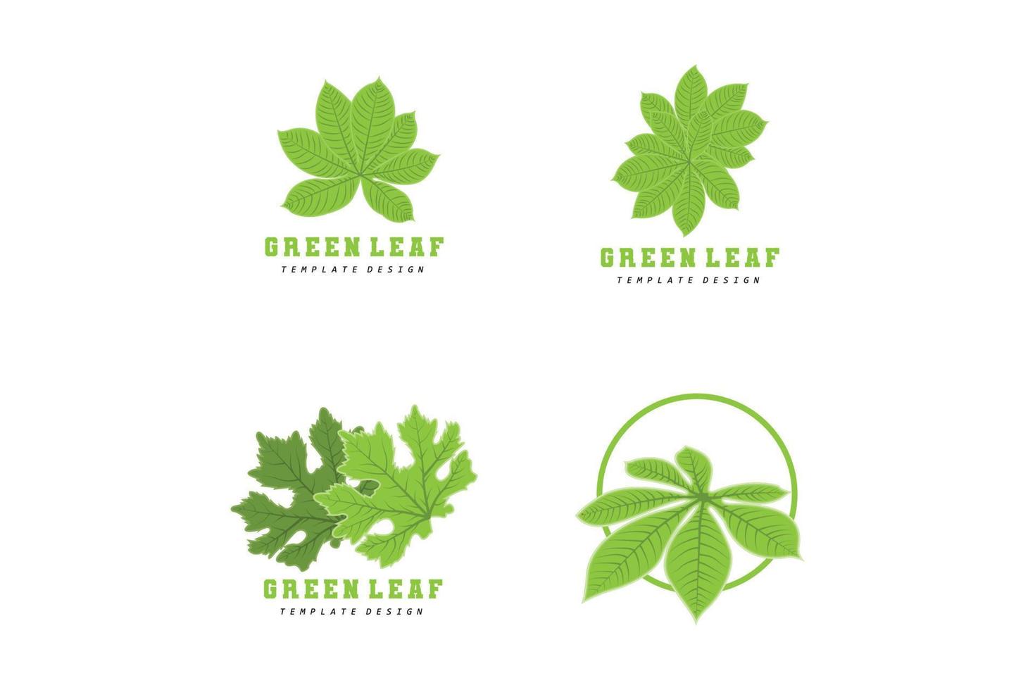 diseño de logotipo de líneas de hojas, iconos de fondo ilustraciones colores pastel vector