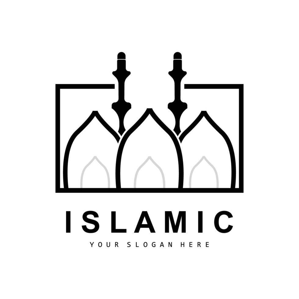 mezquita logo, vector islámico, islámico día Ramadán diseño, eid eid, y eidul adha
