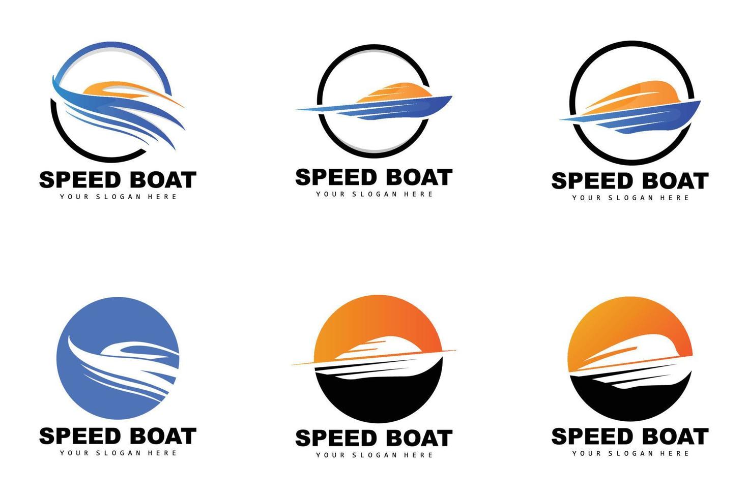 Speed Boat Logo, Fast Cargo Ship Vector, Sailboat, Design For Ship Manufacturing Company, Waterway Shipping, Marine Vehicles, Transportation vector