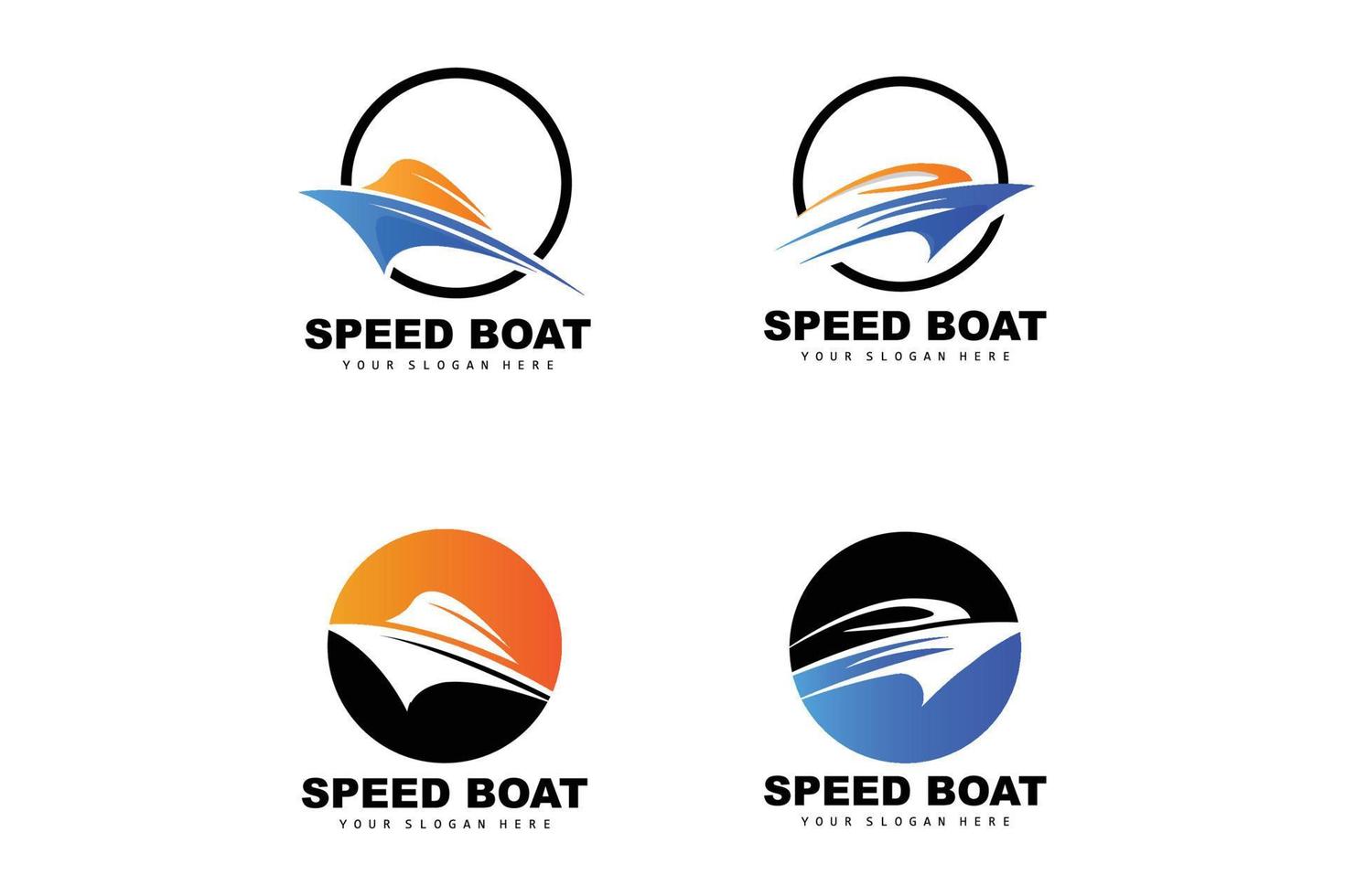 Speed Boat Logo, Fast Cargo Ship Vector, Sailboat, Design For Ship Manufacturing Company, Waterway Shipping, Marine Vehicles, Transportation vector
