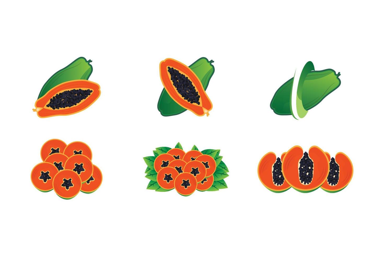 diseño de logotipo de papaya, vector de fruta de vitamina, icono de ilustración de marca de producto de fruta