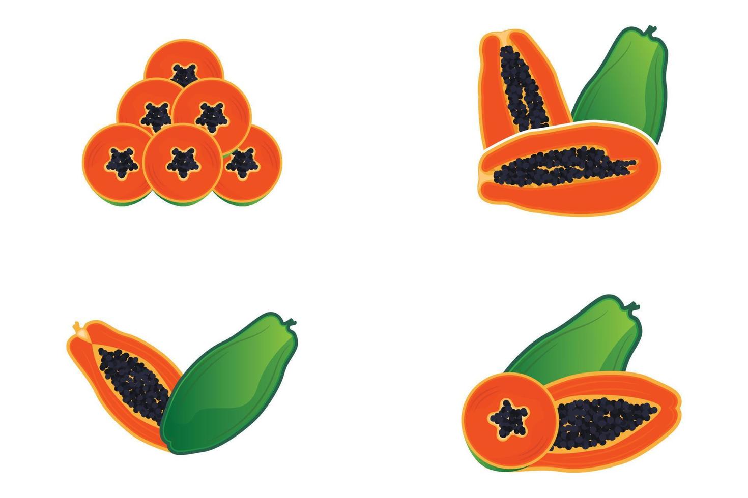 diseño de logotipo de papaya, vector de fruta de vitamina, icono de ilustración de marca de producto de fruta