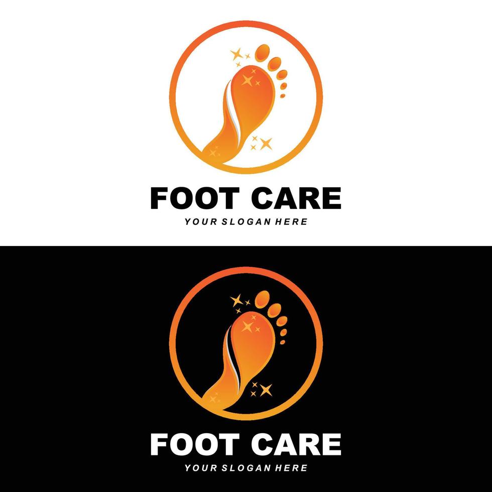 Foot Care Logo Design Health Illustration Woman Pedicure Salon Vector