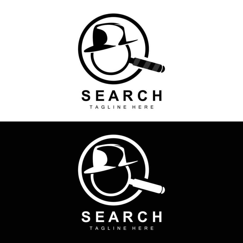 Search Logo Design, Detective Illustration, Home search, Glass Lens, Company Brand Vector