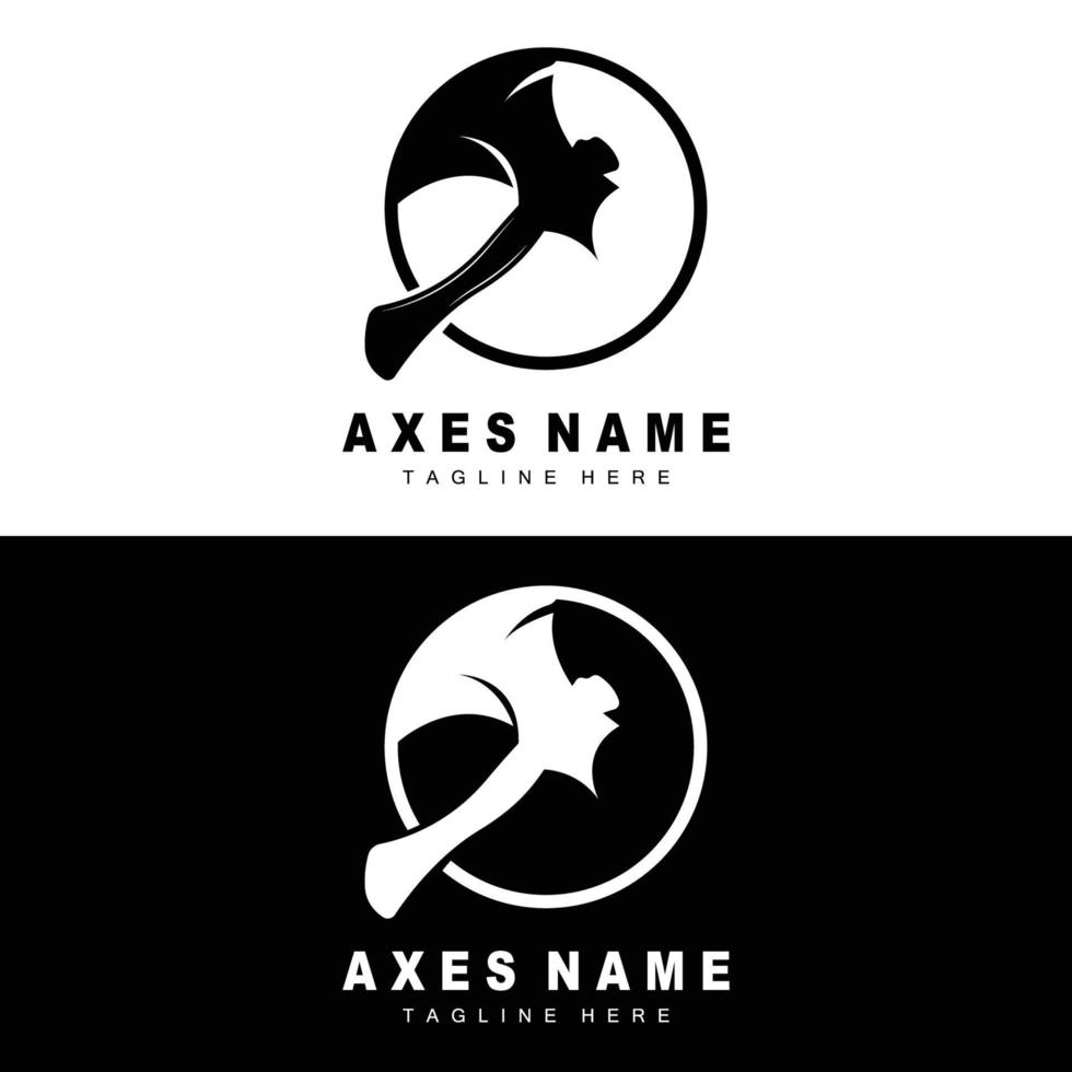 Ax Logo Design, War Tool Illustration and Woodcutter Vector