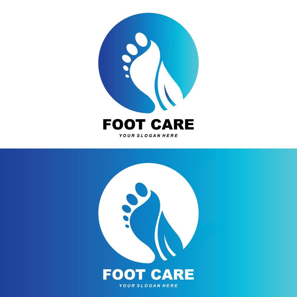 cuidado de los pies diseño de logotipo salud ilustración mujer pedicura salón vector