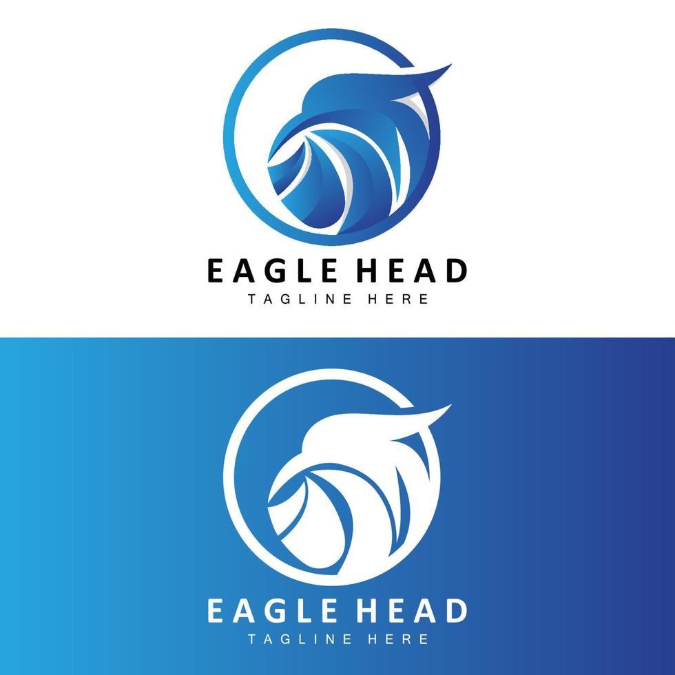 Eagle Head Logo Design, Flying Feather Animal Wings Vector, Product Brand Icon Illustration vector