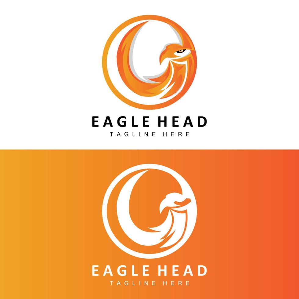 Eagle Head Logo Design, Flying Feather Animal Wings Vector, Product Brand Icon Illustration vector