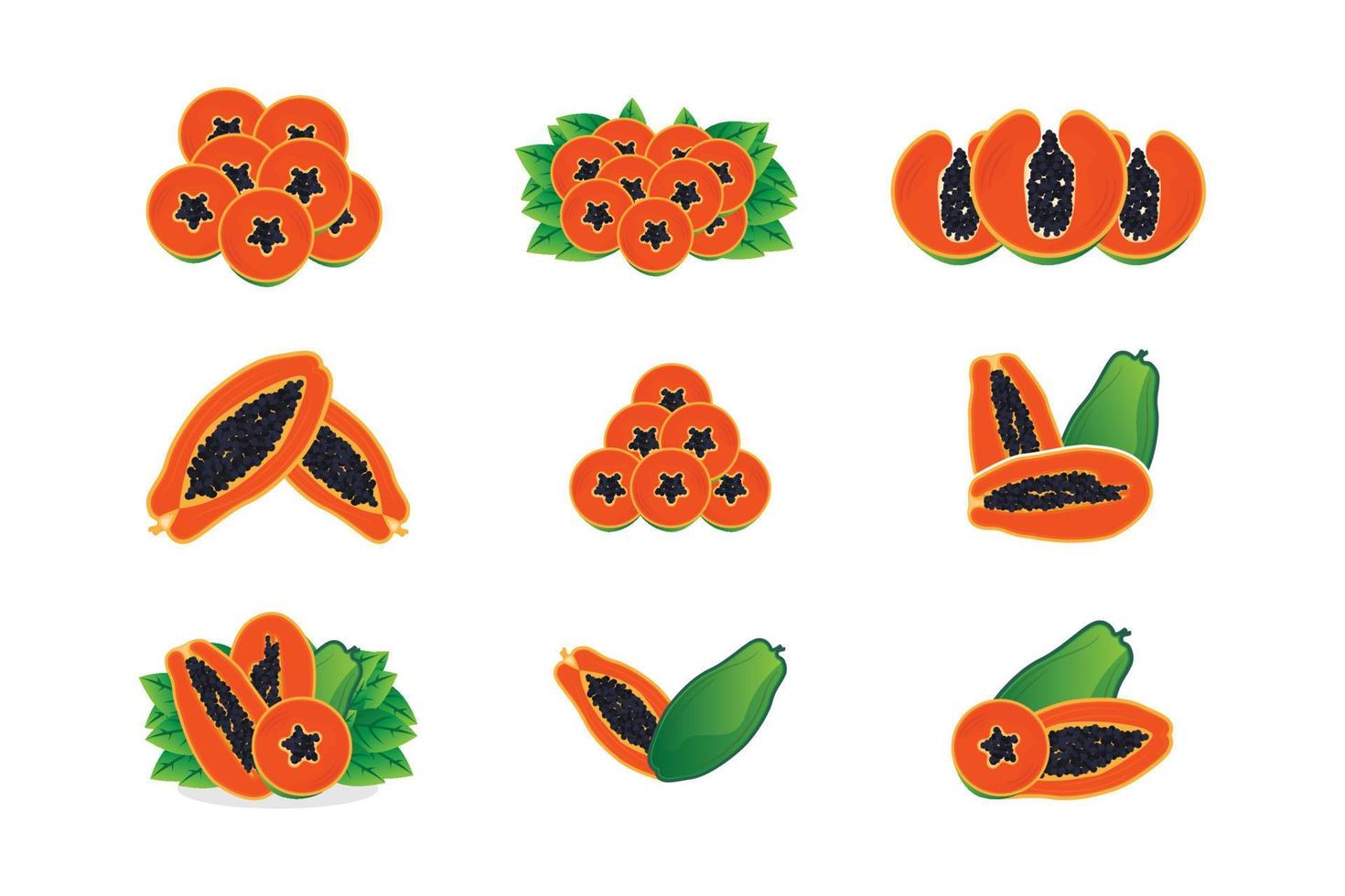 Papaya Logo Design, Vitamin Fruit Vector, Fruit Product Brand Illustration Icon vector