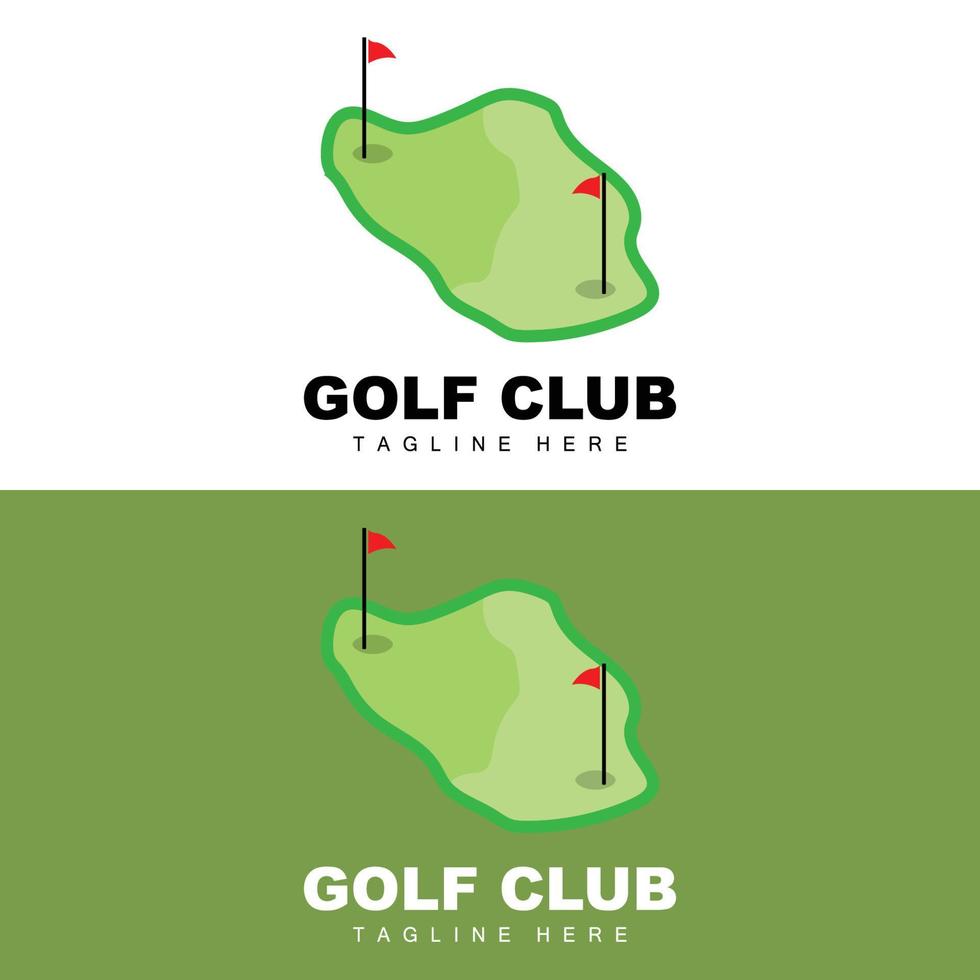 vector icono logo pelota de golf, palo y golf. juegos al aire libre, ilustración de concepto retro