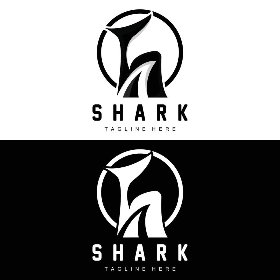 Shark Logo, Wild Fish Vector Illustration, Ocean Predator, Product Brand Design Icon