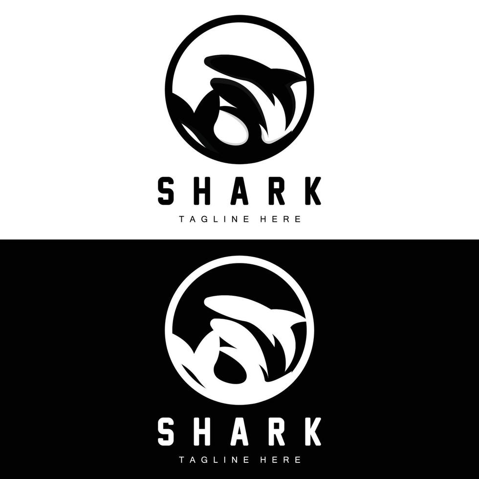 Shark Logo, Wild Fish Vector Illustration, Ocean Predator, Product Brand Design Icon