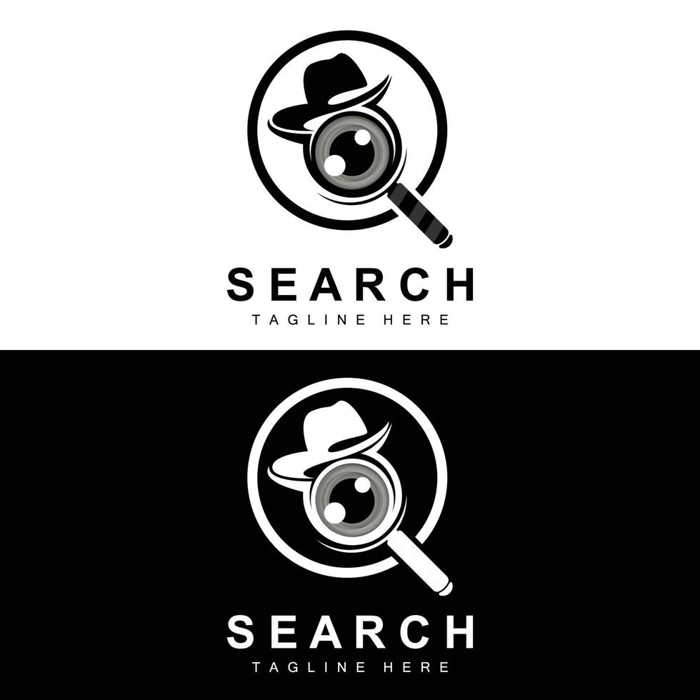 Search Logo Design, Detective Illustration, Home search, Glass Lens, Company Brand Vector