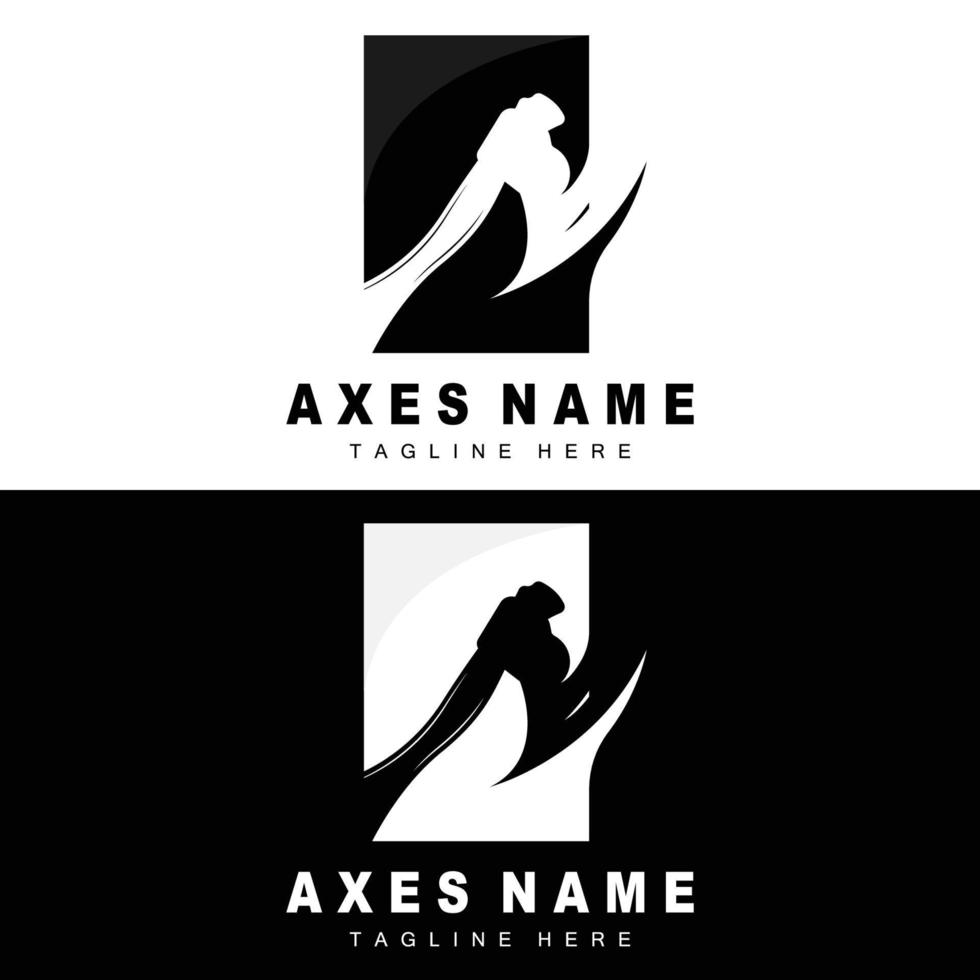 Ax Logo Design, War Tool Illustration and Woodcutter Vector