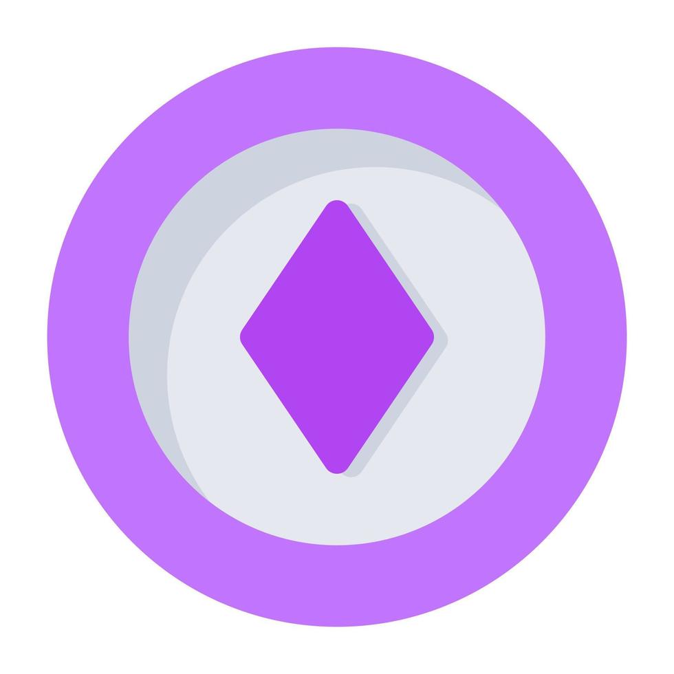 A colored design icon of casino token vector