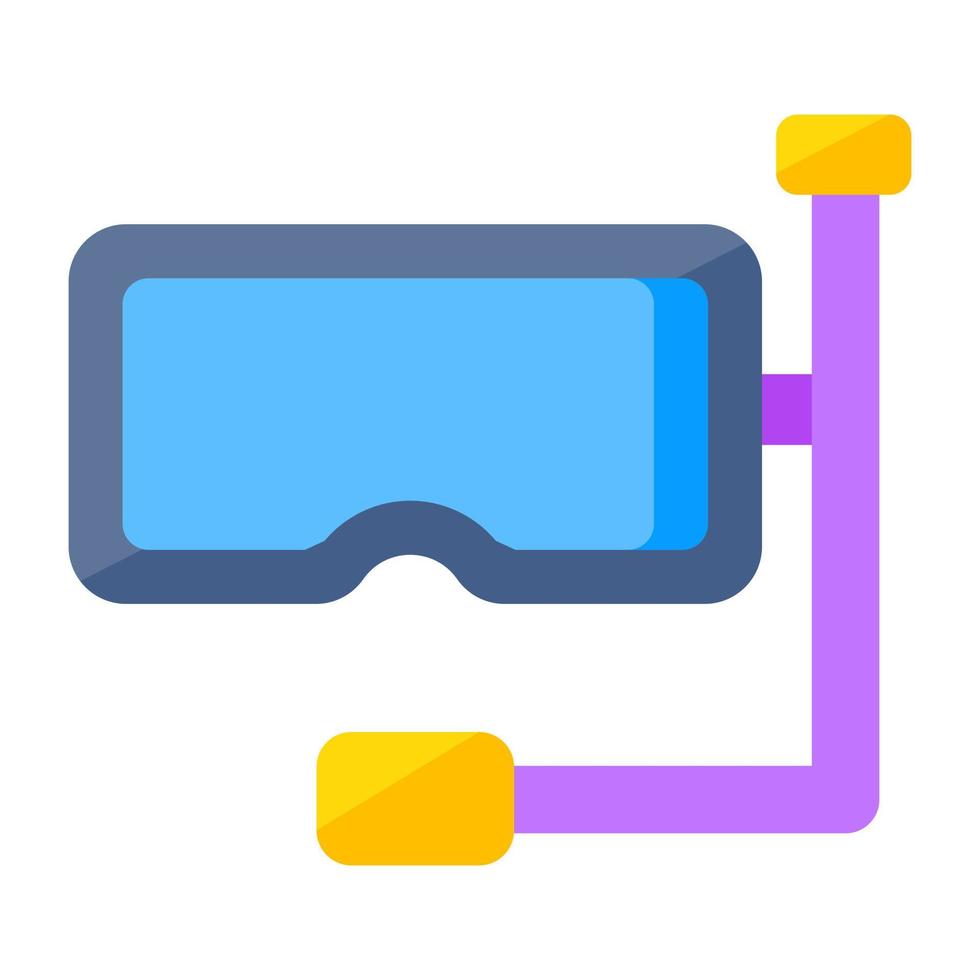 Oxygen pipe with goggles, icon of snorkeling mask vector