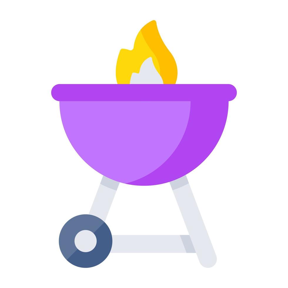 A flat design icon of bbq stove vector
