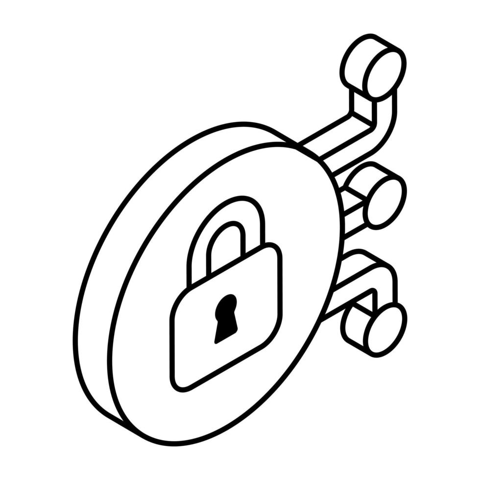 linear design icon of padlock vector