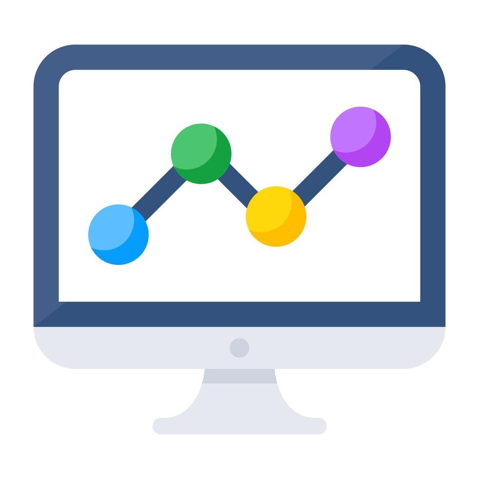 un ícono de diseño editable de análisis de datos en línea vector