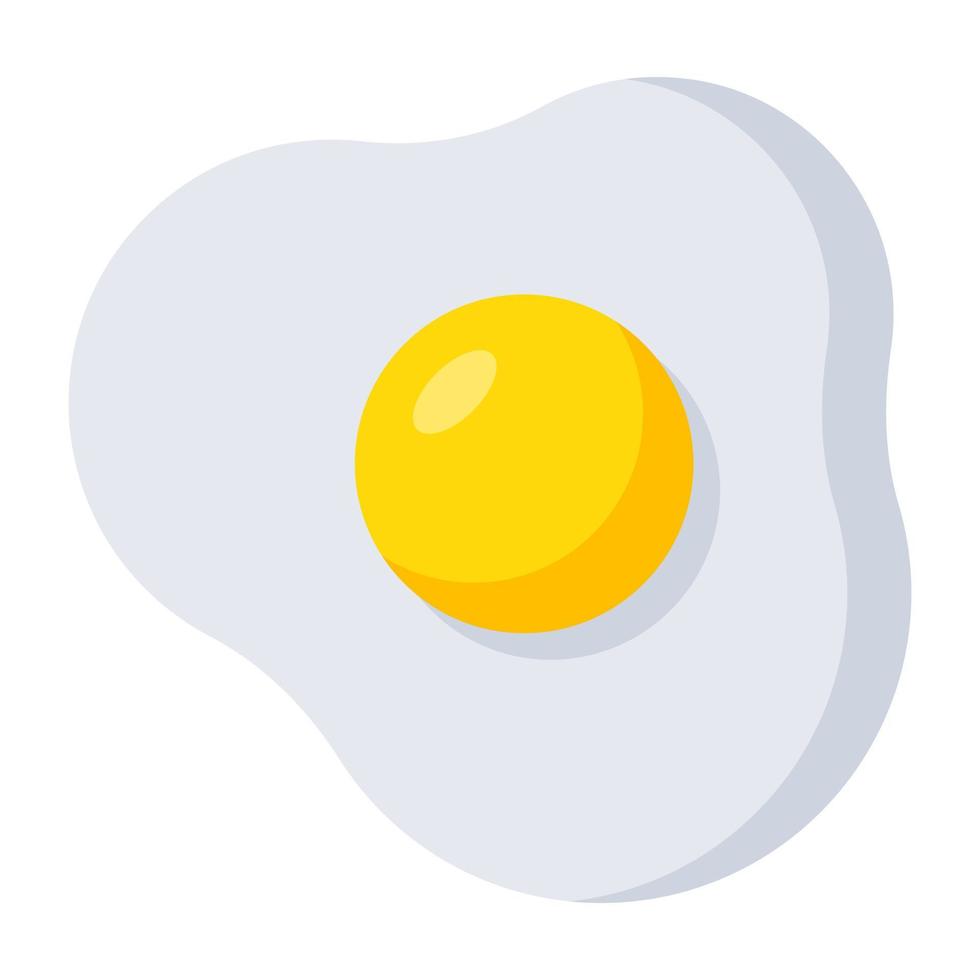 A flat design icon of fried egg vector