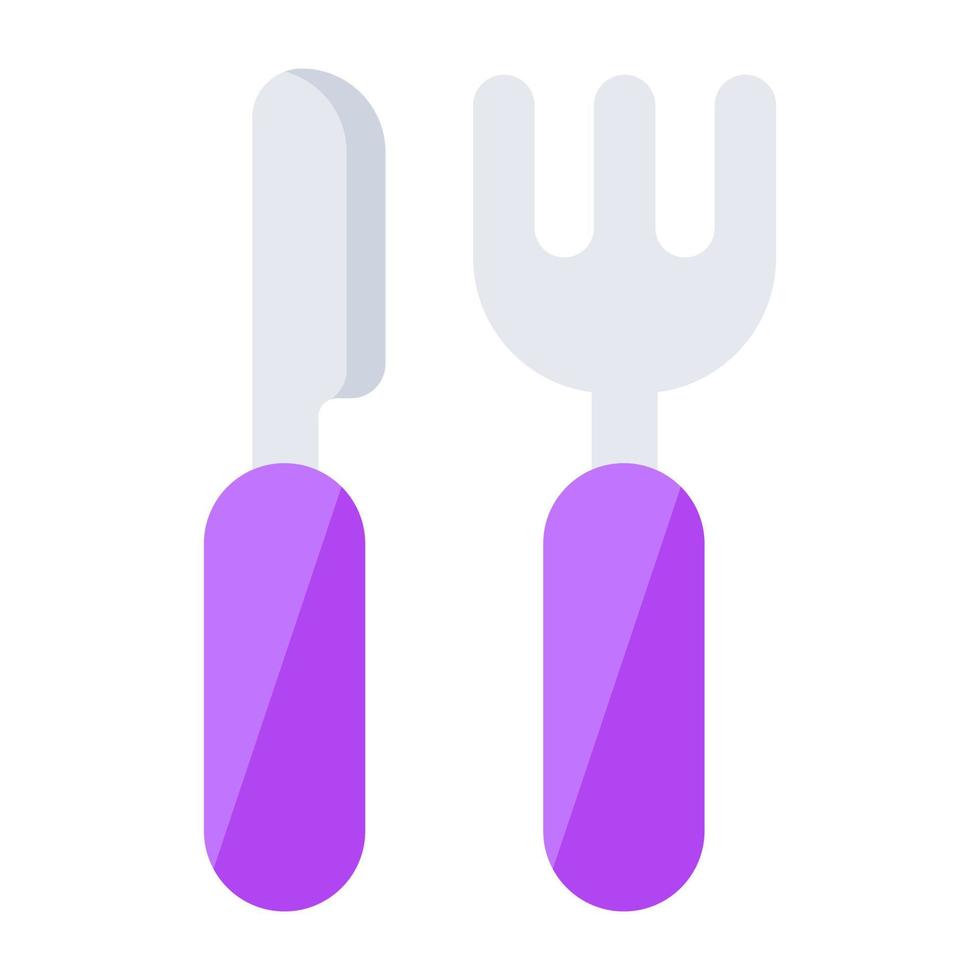 tenedor y cuchillo, concepto de vajilla icono. vector