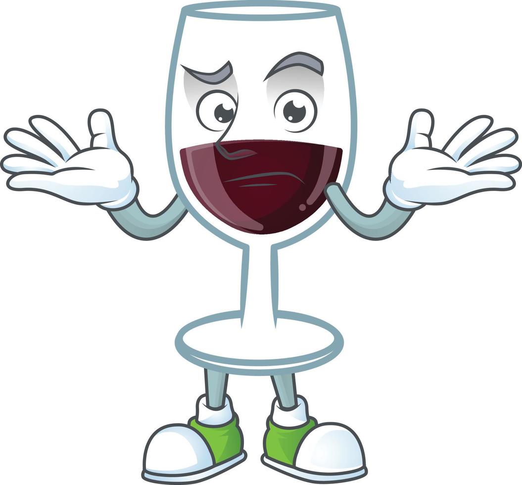 rojo vaso de vino dibujos animados personaje estilo vector