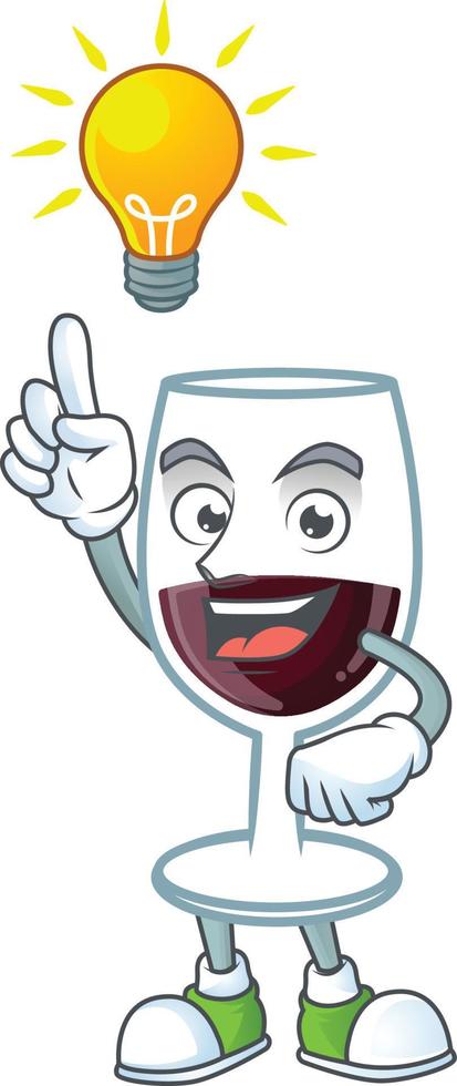 Red glass of wine cartoon character style vector