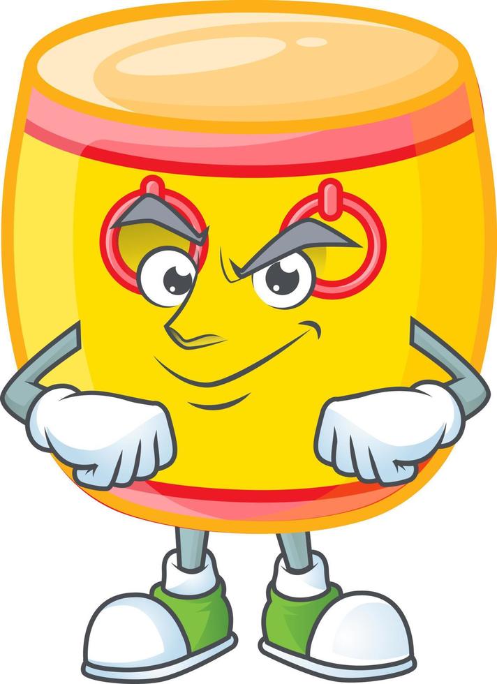 Chinese gold drum cartoon character style vector