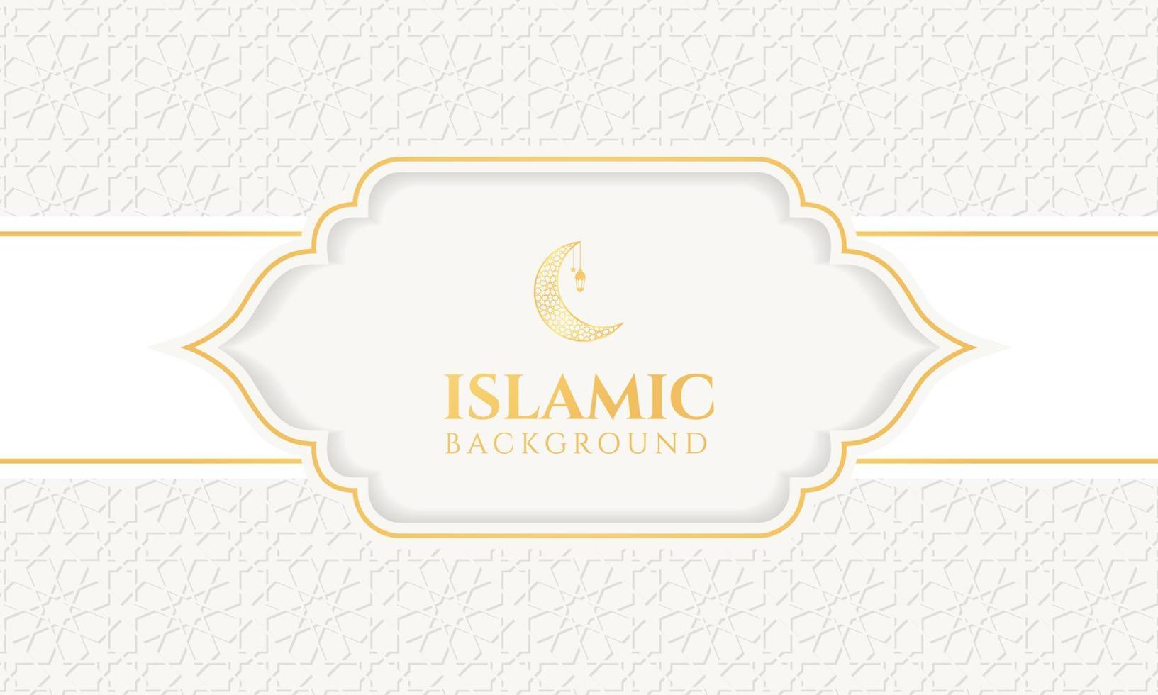 islámico antecedentes para Ramadán. lujo dorado resumen blanco antecedentes. modelo para bandera, saludo tarjeta, póster, publicidad vector