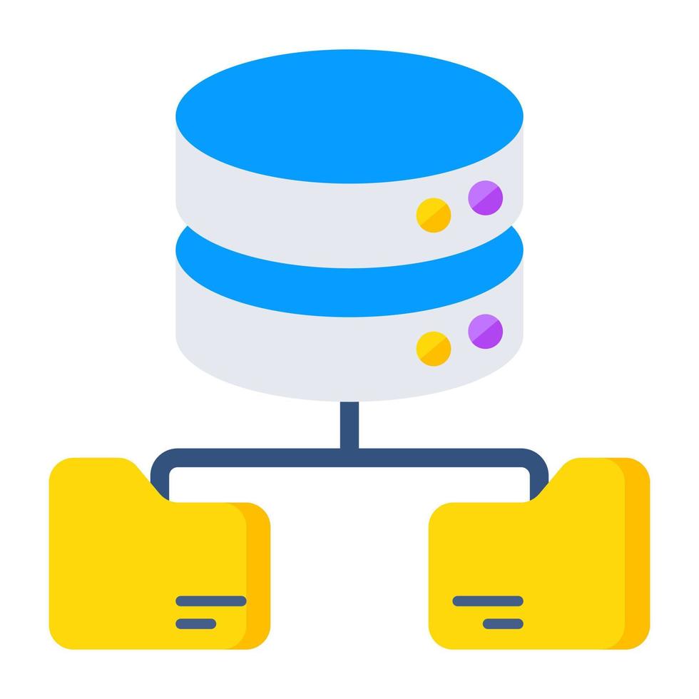 Flat design icon of database connection vector