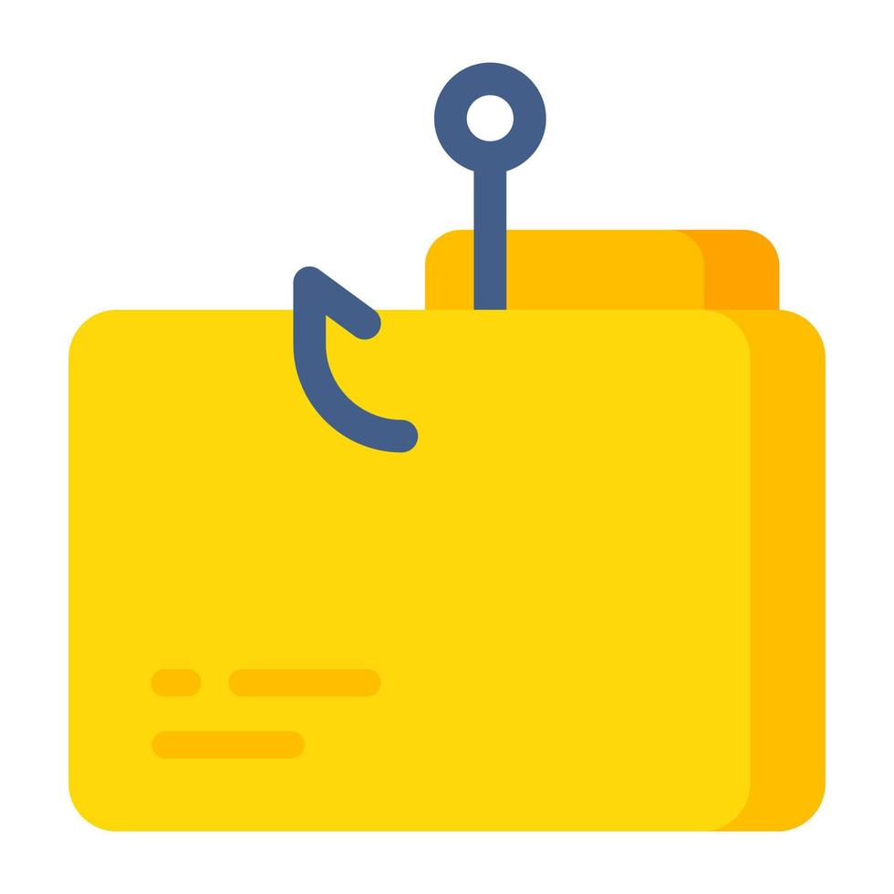 An icon design of folder phishing vector