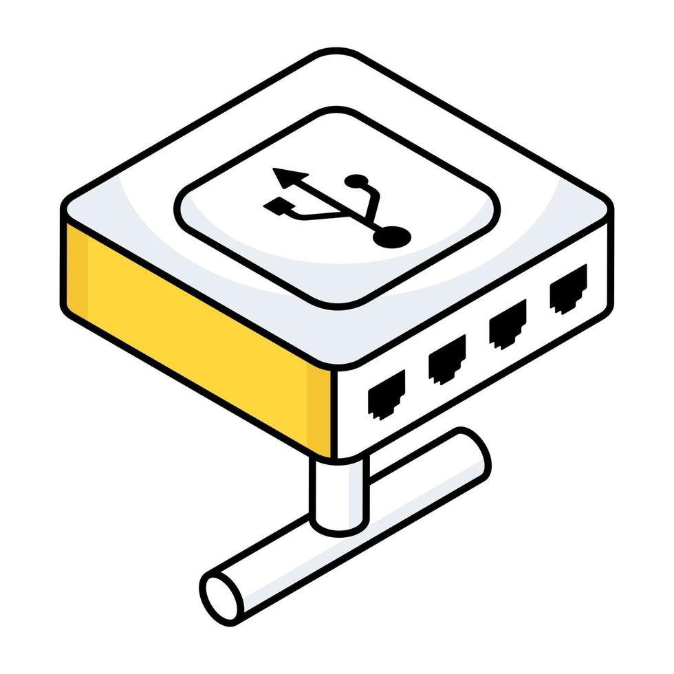 Editable design icon of network drive vector