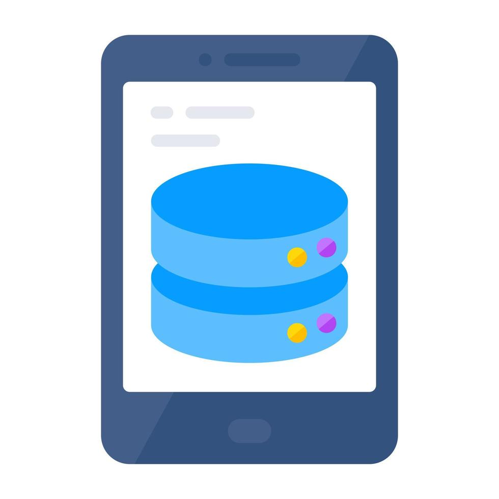 An icon design of mobile database vector