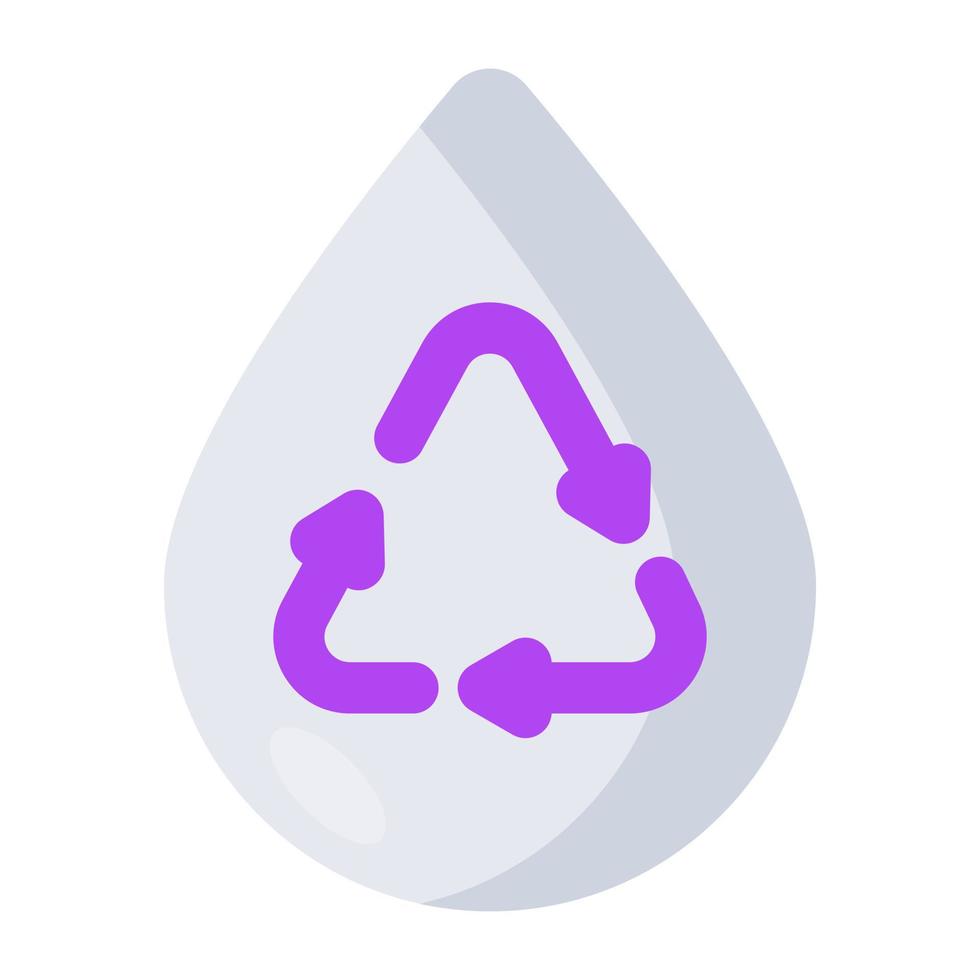 Conceptual flat design icon of water recycling vector