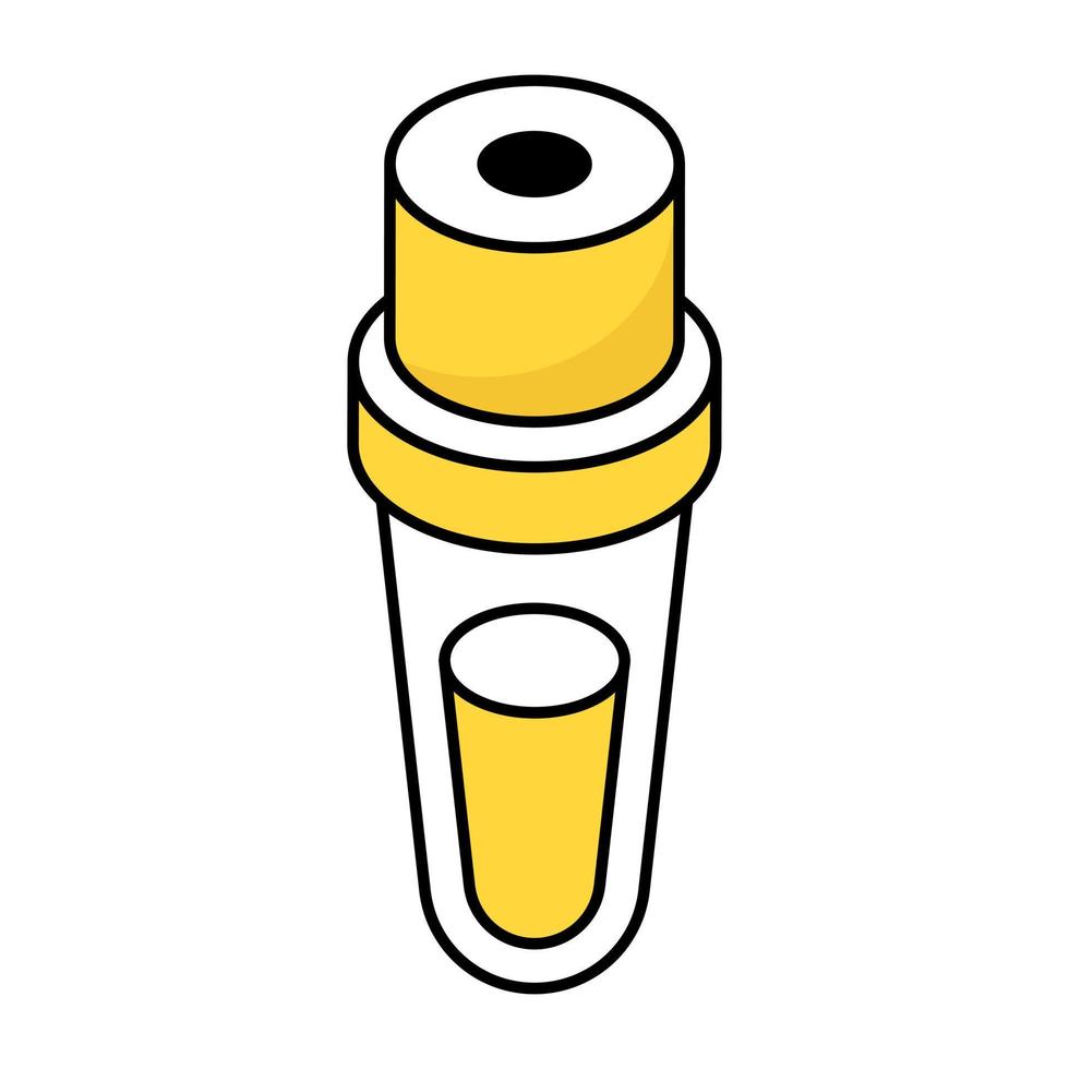 An editable design icon of sample tube, lab apparatus vector