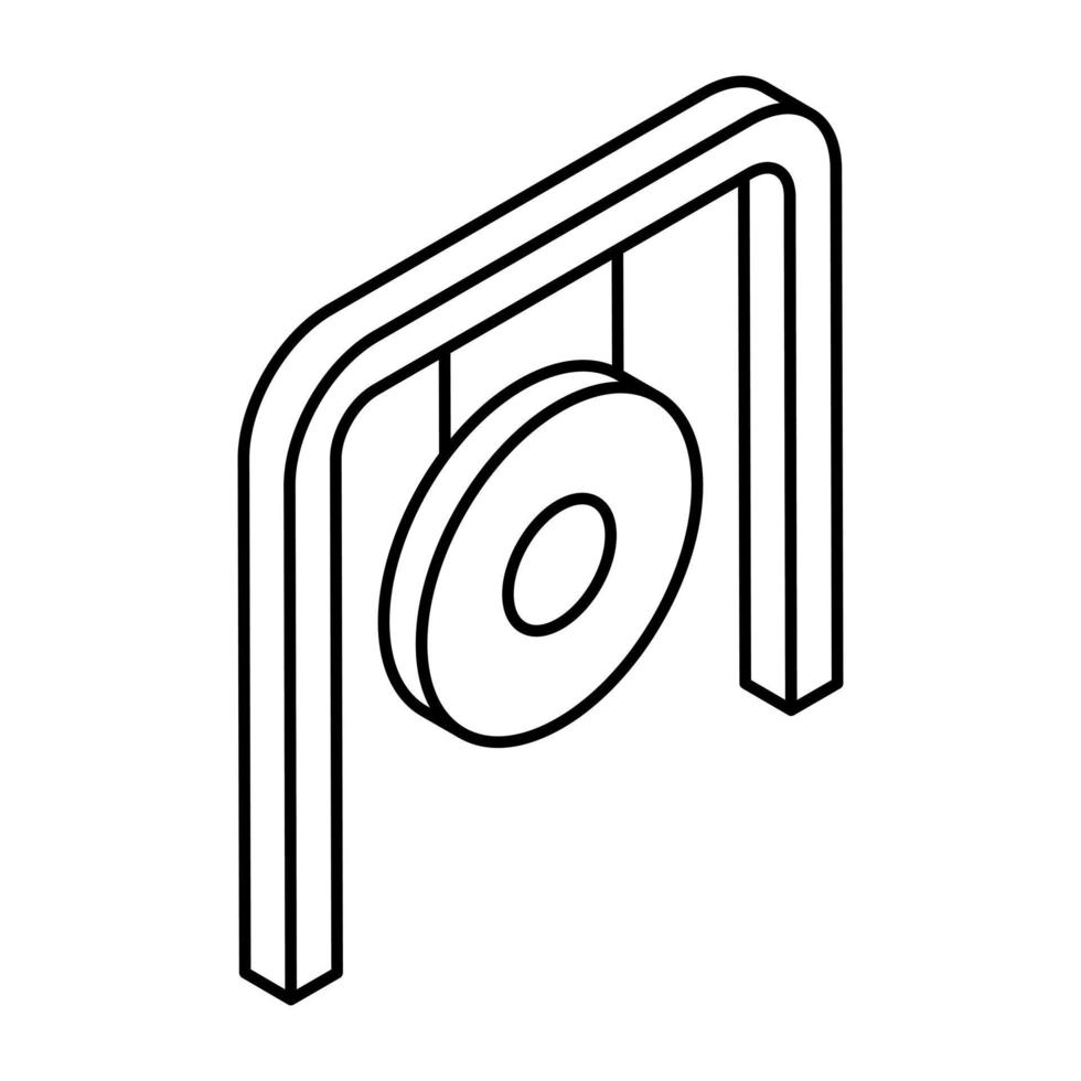 un único diseño icono de chino gong vector