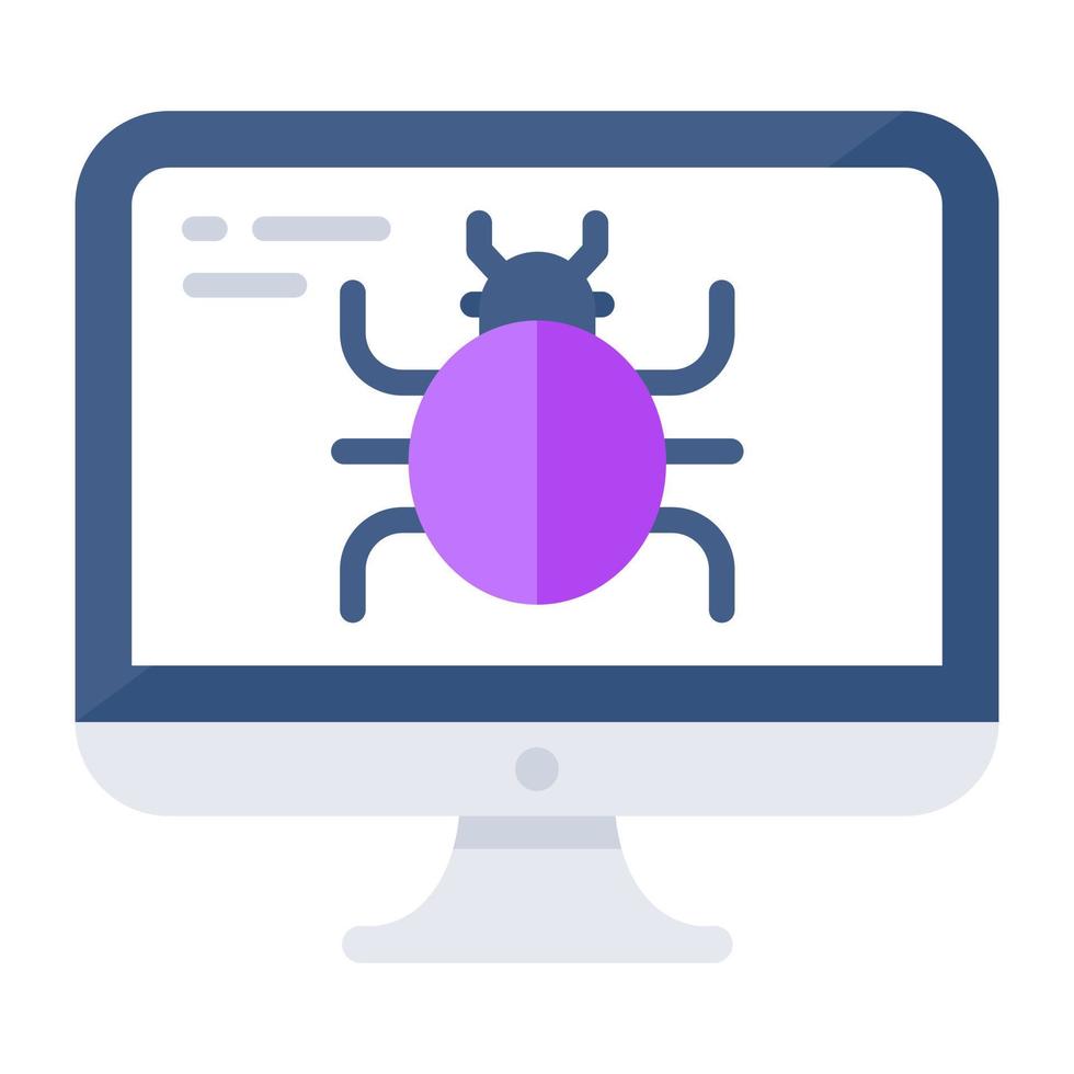 Conceptualizing flat design icon of online bug vector