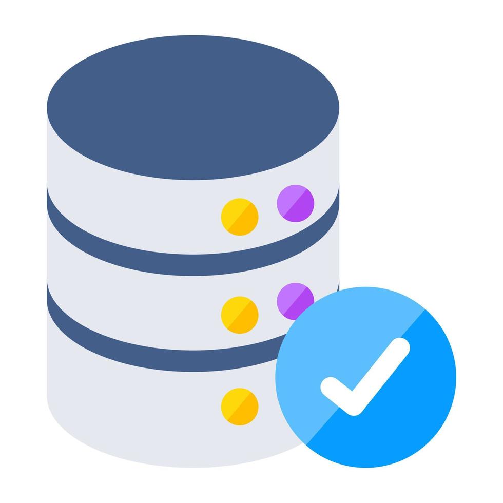 An editable design icon of verified database vector