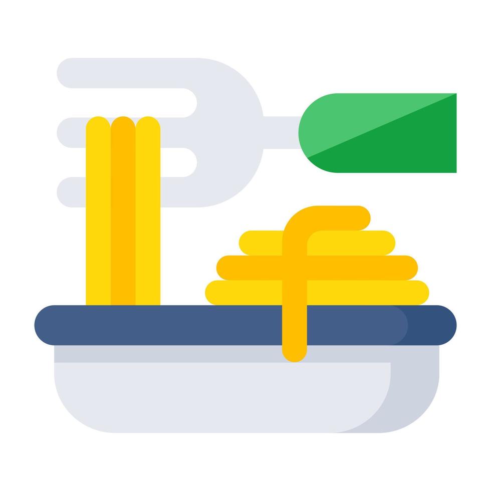 A yummy icon of pasta bowl vector