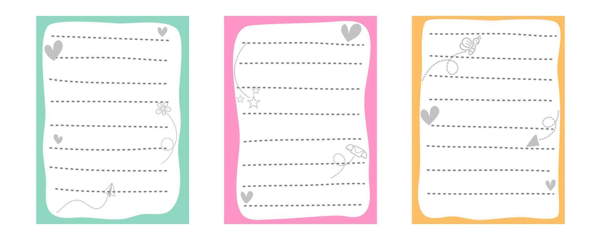 Cute note paper design vector