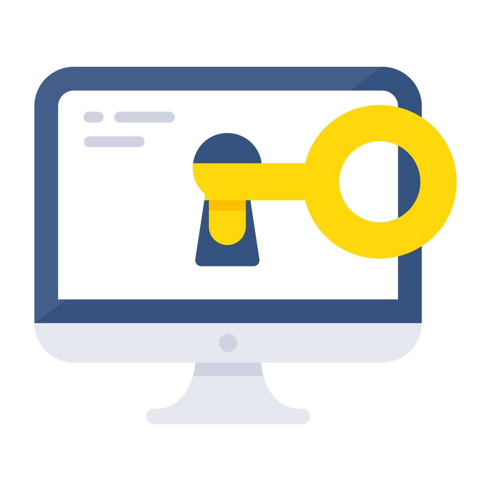 Flat design icon of system access vector
