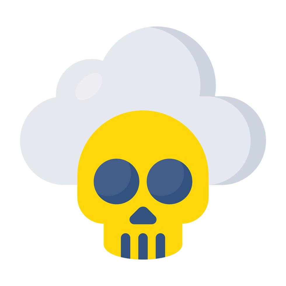 Conceptual flat design icon of cloud hacking vector