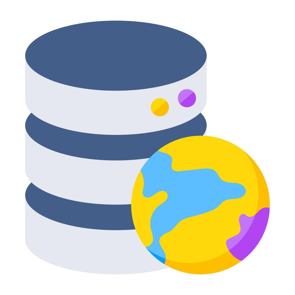 Modern design icon of global database vector